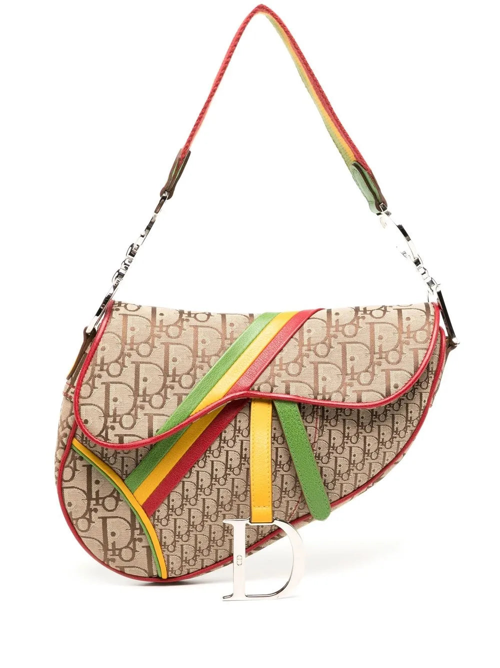 Christian Dior Pre Owned 1990 2000S Rasta Trotter Saddle Shoulder Bag — Same as shown — Size One Size — Front View