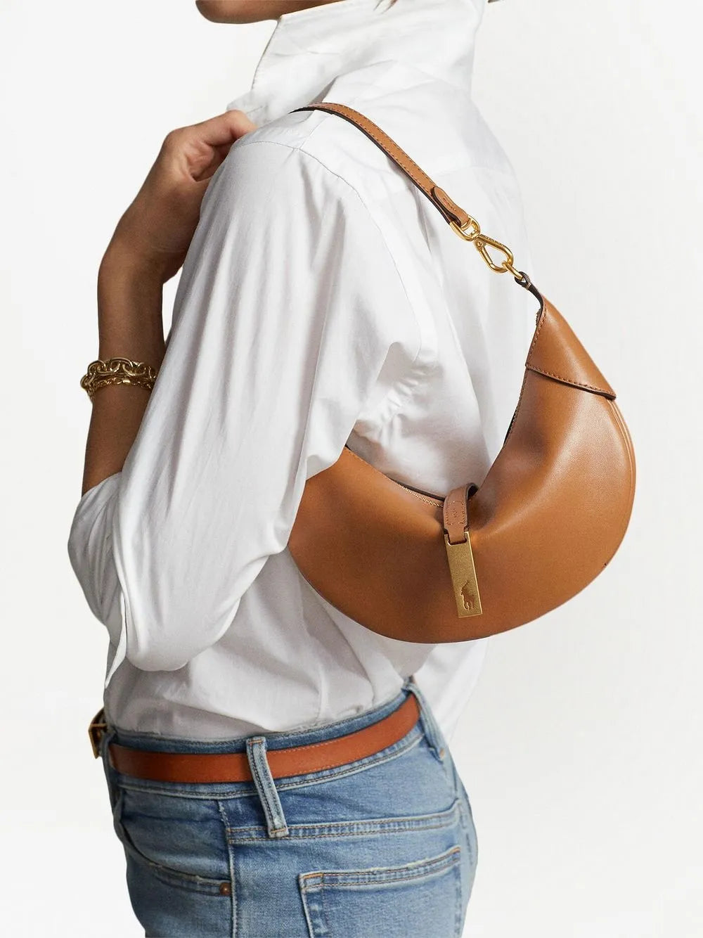 Polo Ralph Lauren Small Leather Shoulder Bag — Same as shown — Size One Size — Side View