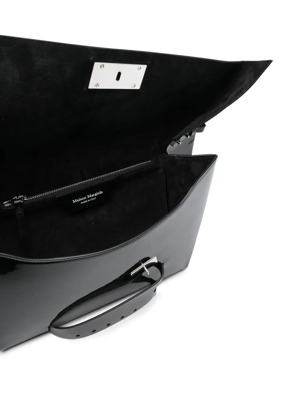 Maison Margiela Logo Plaque Leather Shoulder Bag — Same as shown — Size One Size — Detail View