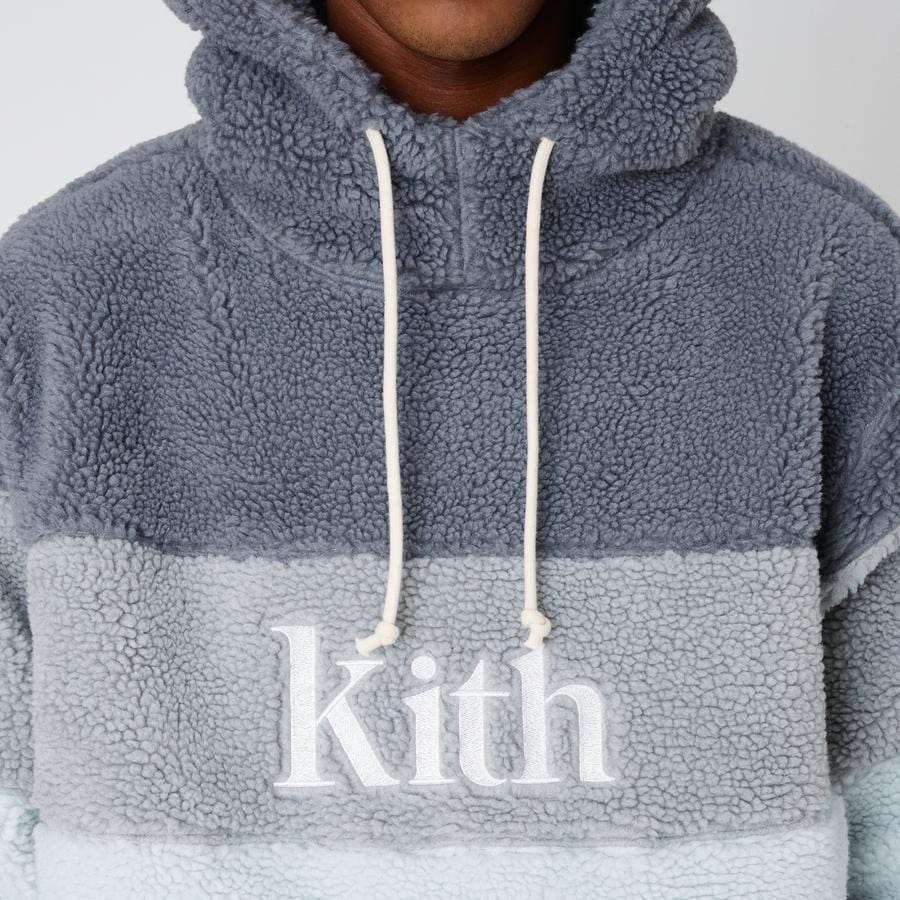 Kith Sherpa Double Pocket Hoodie Pearl Blue — XXS — Lifestyle View