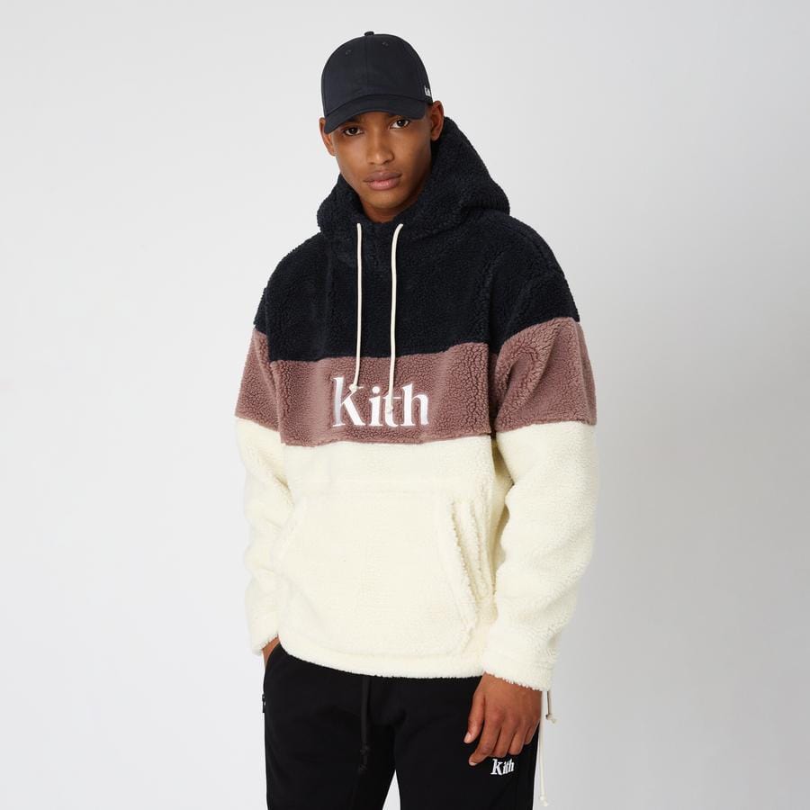 Kith Sherpa Double Pocket Hoodie Mauve — XXS — Detail View
