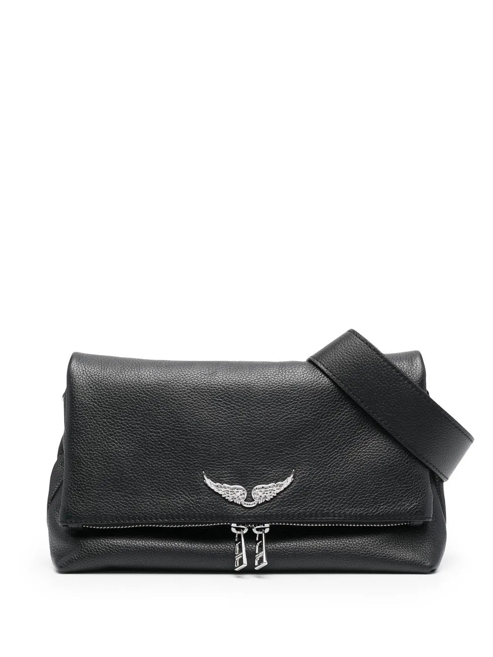 Zadigvoltaire Logo Plaque Leather Shoulder Bag — Same as shown — Size One Size — Front View