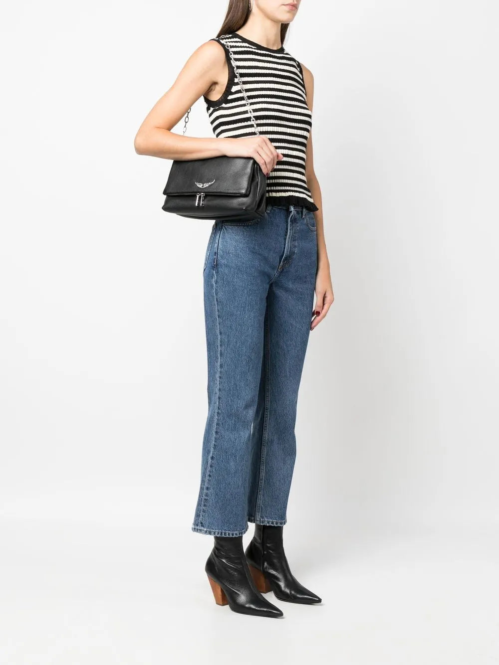 Zadigvoltaire Logo Plaque Leather Shoulder Bag — Same as shown — Size One Size — Side View