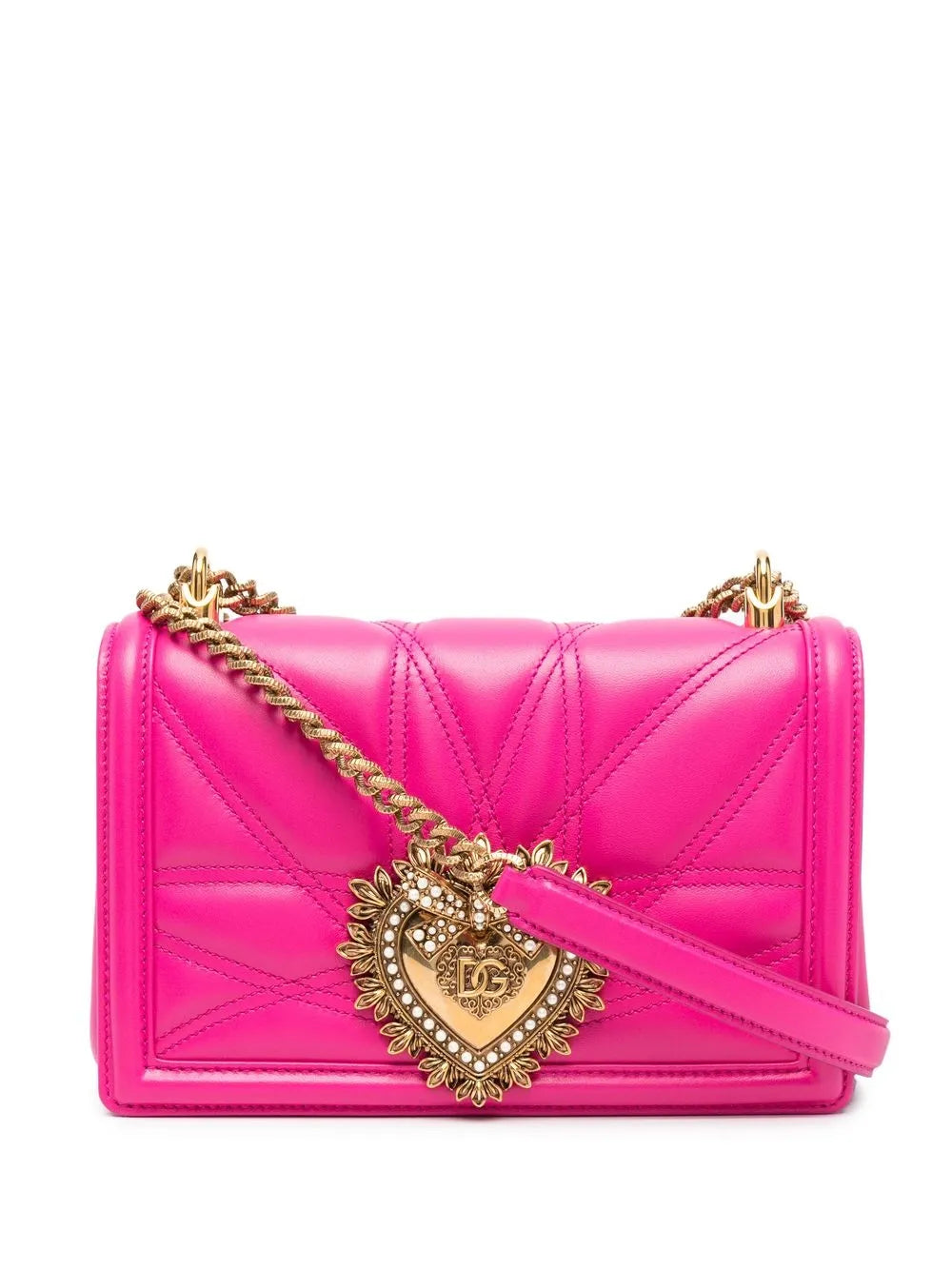 Dolce Gabbana Medium Devotion Quilted Shoulder Bag — Same as shown — Size One Size — Front View