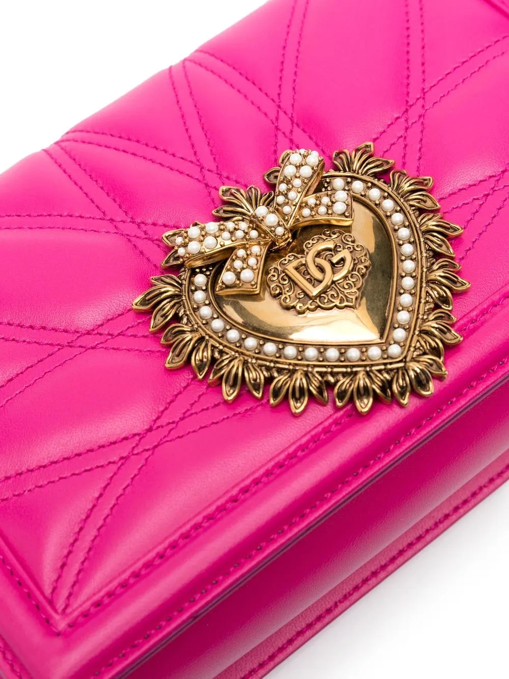 Dolce Gabbana Medium Devotion Quilted Shoulder Bag — Same as shown — Size One Size — Back View