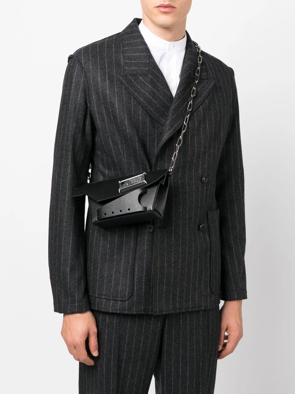 Maison Margiela Snatched Leather Shoulder Bag — Same as shown — Size One Size — Side View