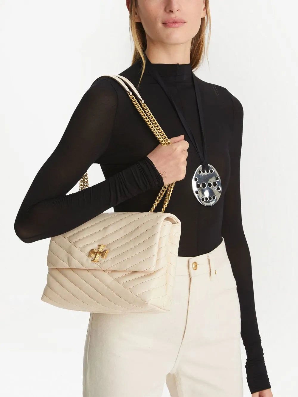 Tory Burch Kira Chevron Convertible Shoulder Bag — Same as shown — Size One Size — Side View