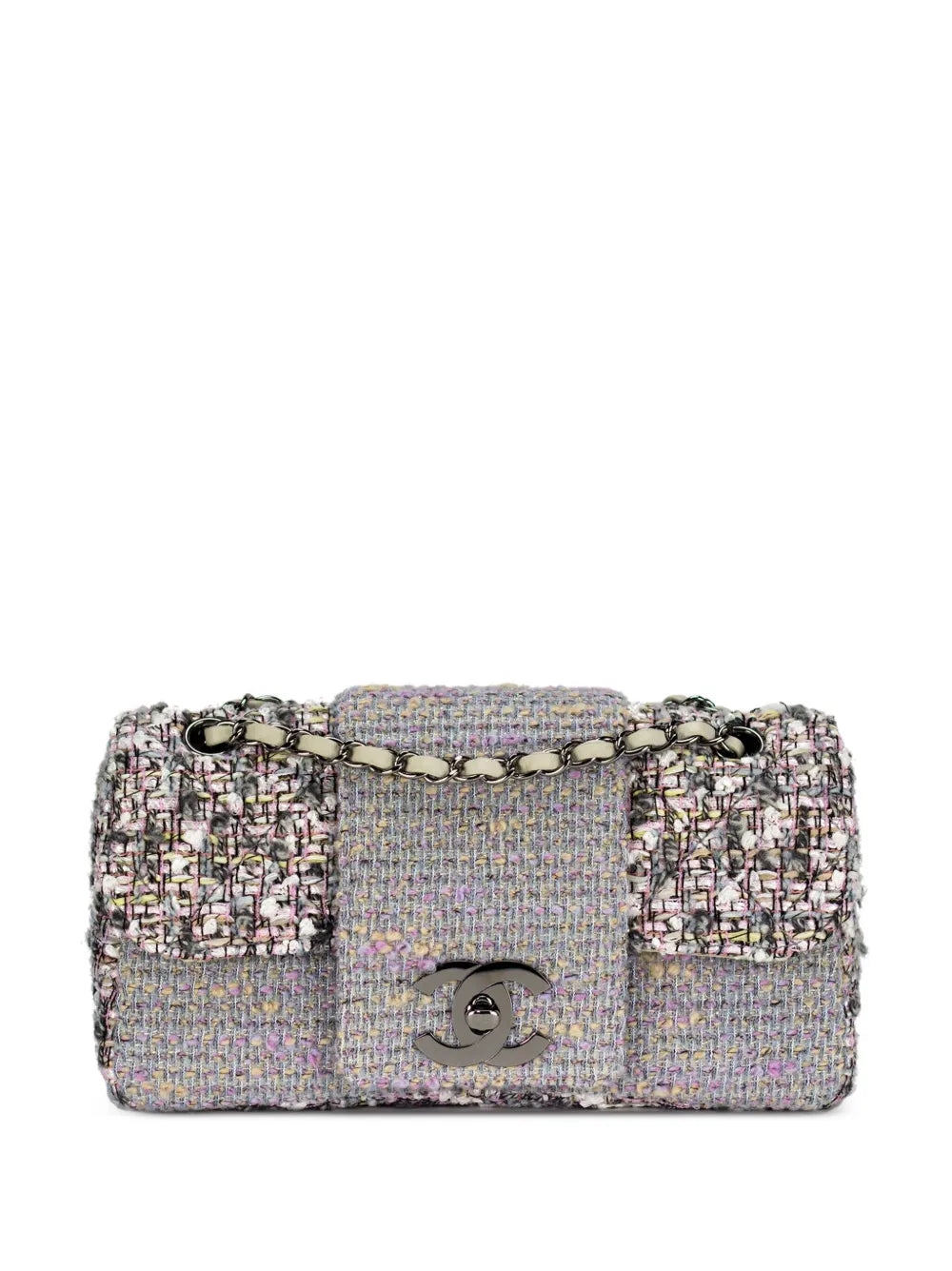 Chanel Pre Owned 2004 Jumbo Tweed Classic Flap Shoulder Bag — Same as shown — Size One Size — Front View