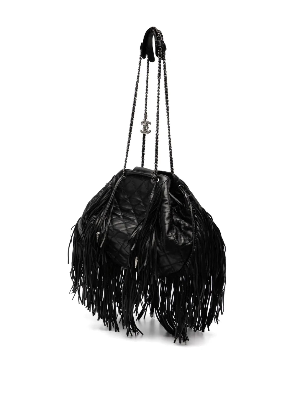 Chanel Pre Owned 2014 Western Fringe Shoulder Bag — Same as shown — Size One Size — Back View