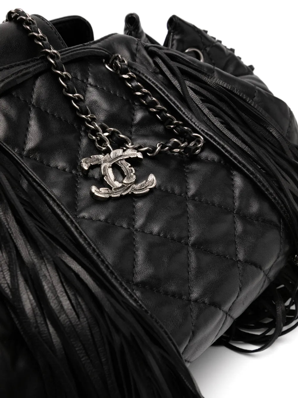 Chanel Pre Owned 2014 Western Fringe Shoulder Bag — Same as shown — Size One Size — Top View