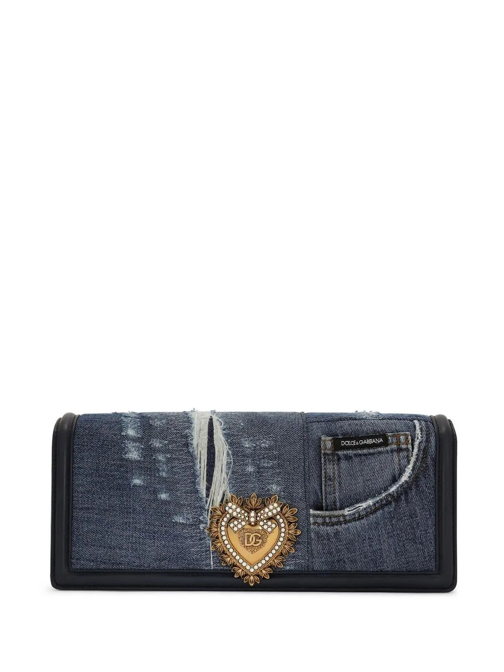 Dolce Gabbana Devotion Patchwork Denim Shoulder Bag — Same as shown — Size One Size — Front View