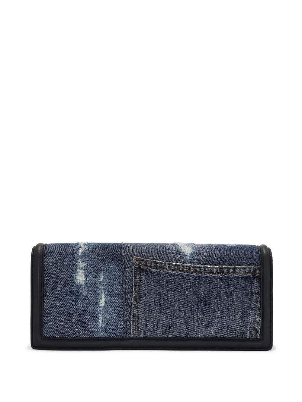 Dolce Gabbana Devotion Patchwork Denim Shoulder Bag — Same as shown — Size One Size — Back View