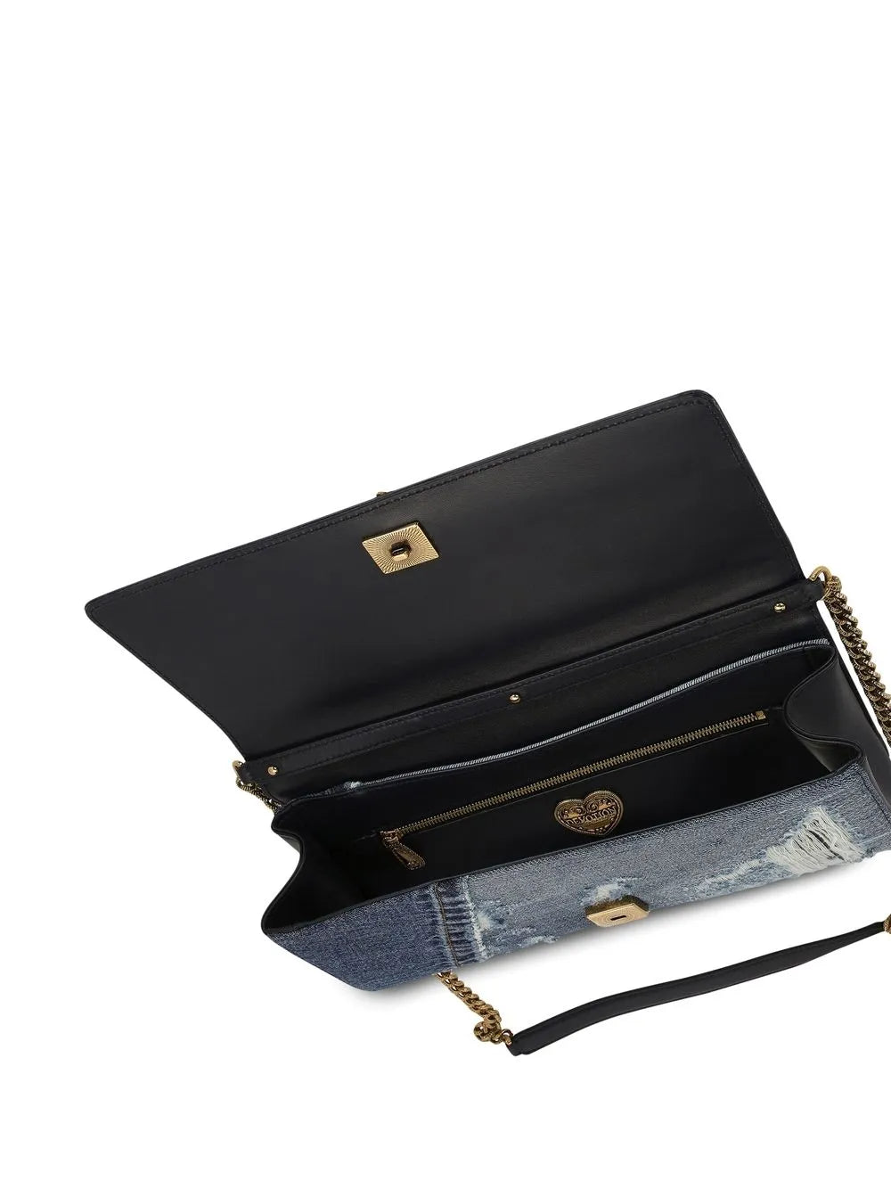 Dolce Gabbana Devotion Patchwork Denim Shoulder Bag — Same as shown — Size One Size — Detail View