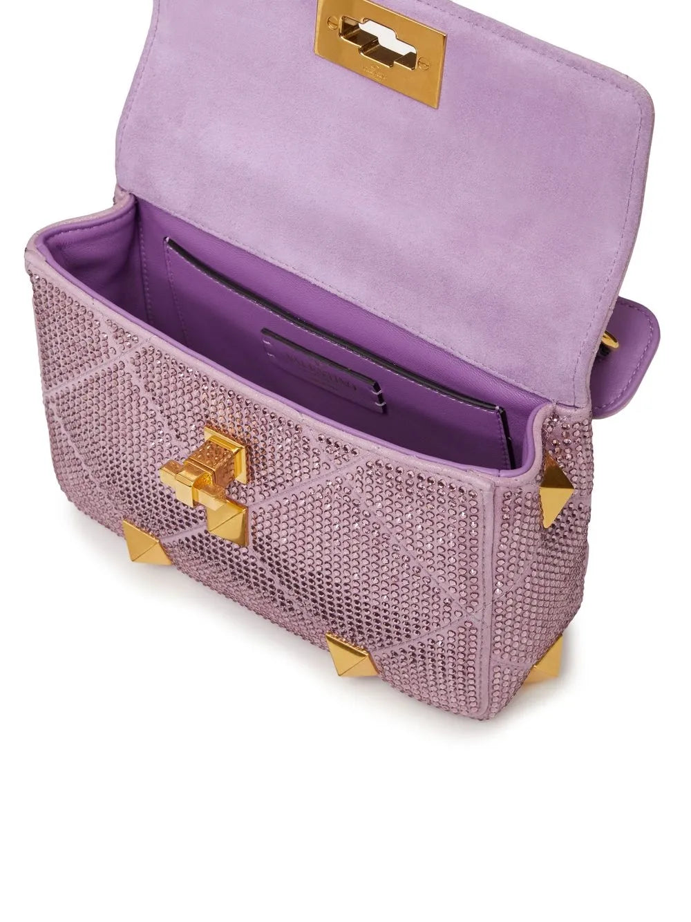 Valentino Garavani Small Roman Stud Embellished Shoulder Bag — Same as shown — Size One Size — Top View