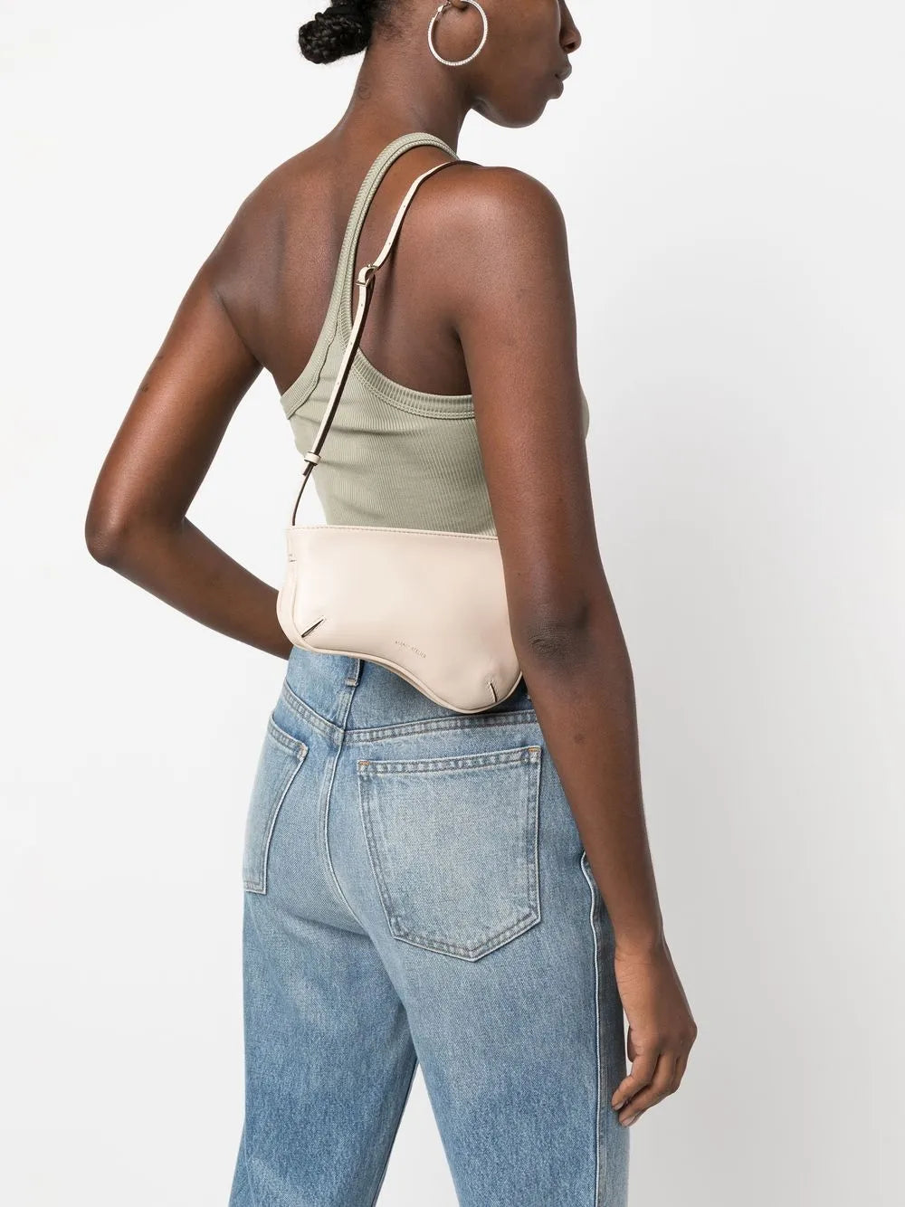 Manu Atelier Logo Detail Leather Shoulder Bag — Same as shown — Size One Size — Side View