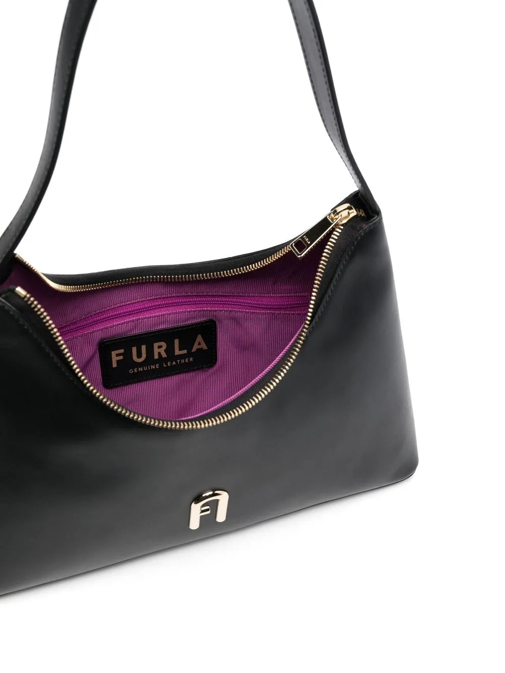 Furla Logo Plaque Leather Shoulder Bag — Same as shown — Size One Size — Detail View
