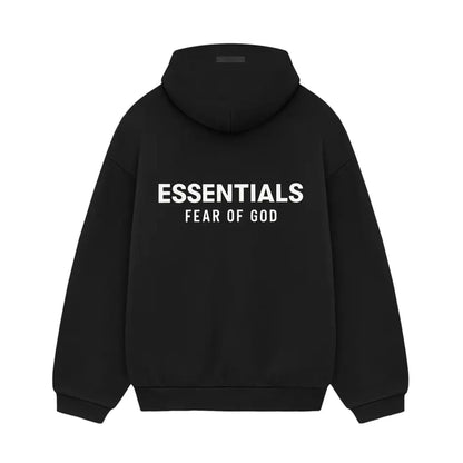 Fear of God Essentials Fleece Hoodie II 'Black' — XXS — Side View