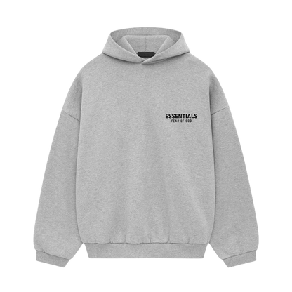 Fear of God Essentials Fleece Hoodie II 'Light Heather Grey' — XXS — Front View