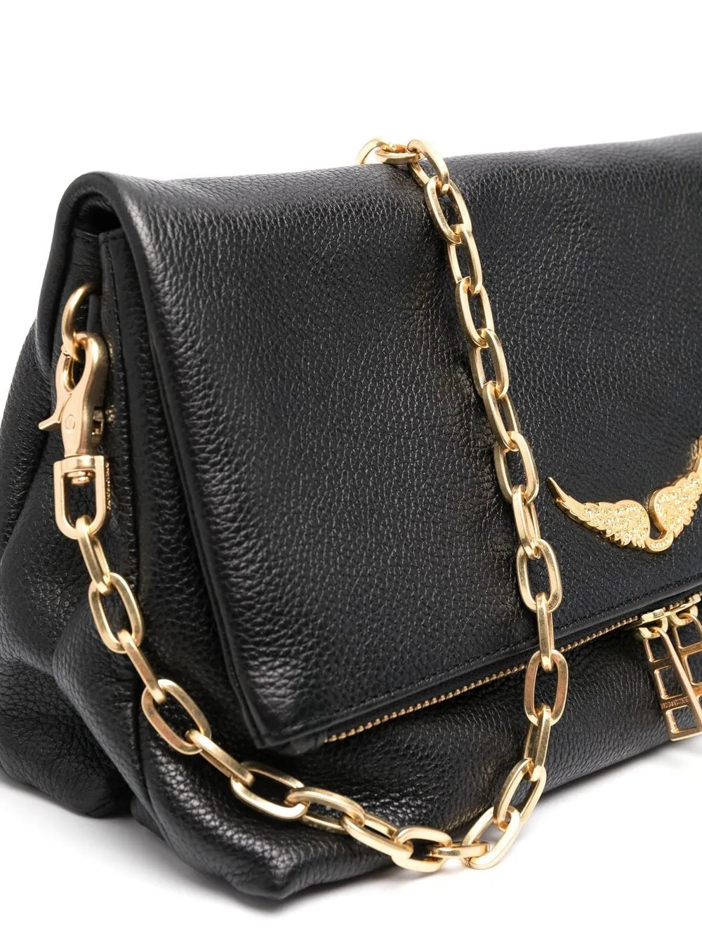 Zadigvoltaire Logo Plaque Leather Shoulder Bag — Same as shown — Size One Size — Top View