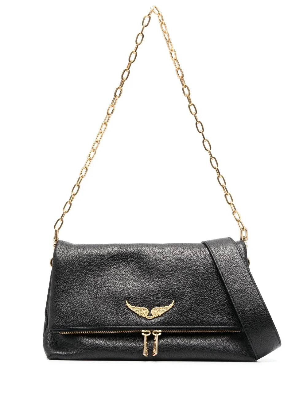 Zadigvoltaire Logo Plaque Leather Shoulder Bag — Same as shown — Size One Size — Front View