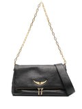 Zadigvoltaire Logo Plaque Leather Shoulder Bag — Same as shown — Size One Size — Front View