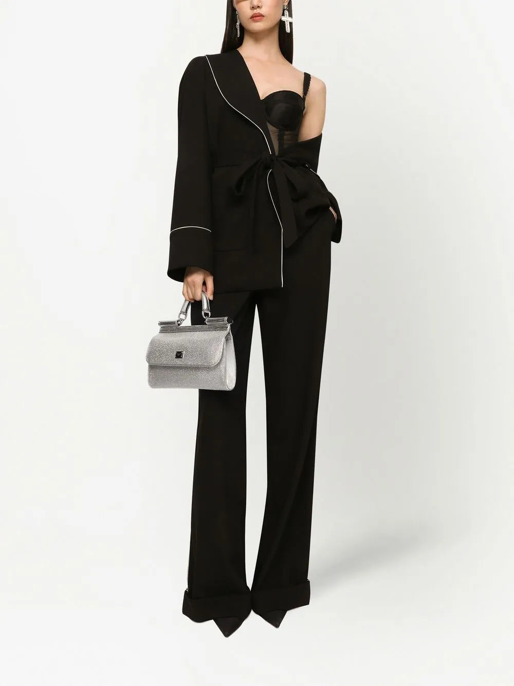 Dolce Gabbana Kim Dolcegabbana Small Sicily Rhinestone Top Handle Bag — Same as shown — Size One Size — Side View