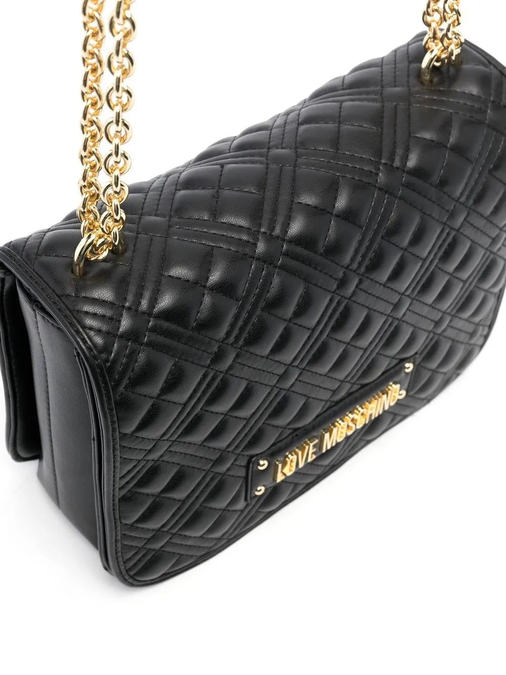 Love Moschino Logo Plaque Quilted Shoulder Bag — Same as shown — Size One Size — Top View