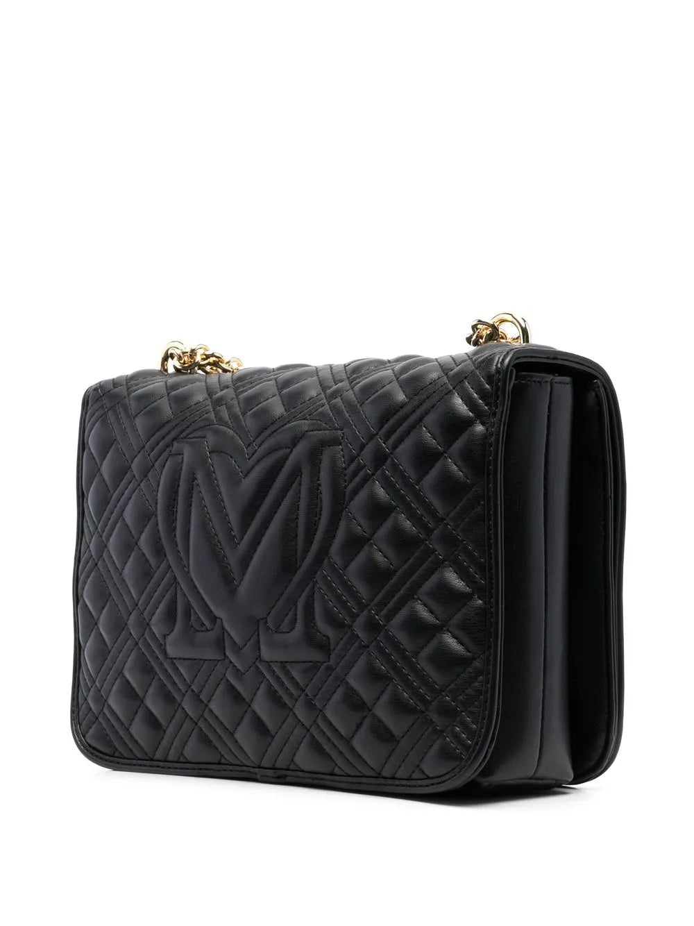 Love Moschino Logo Plaque Quilted Shoulder Bag — Same as shown — Size One Size — Back View