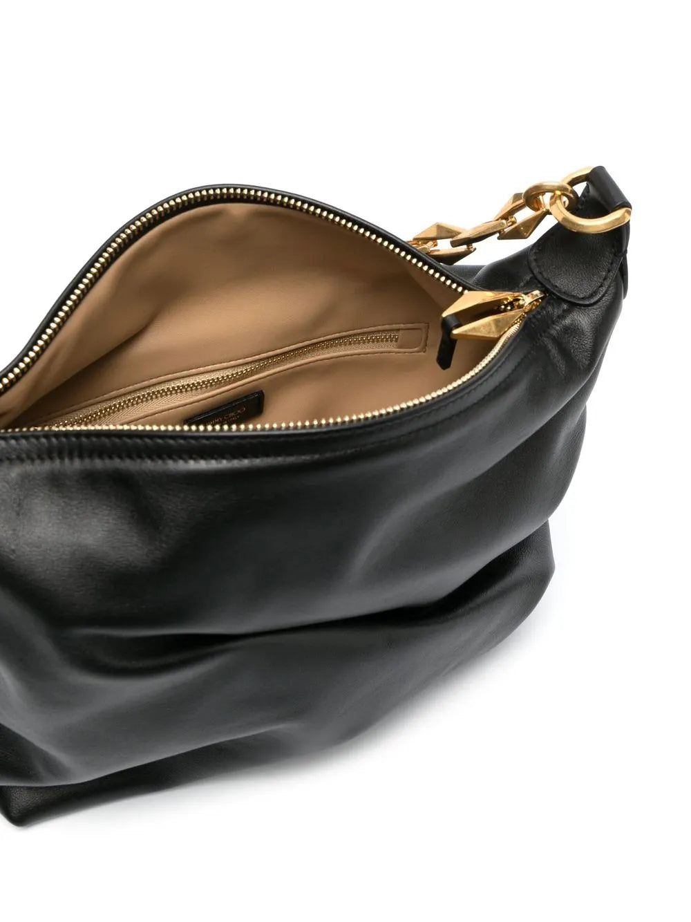 Jimmy Choo Diamond Zip Up Leather Shoulder Bag — Same as shown — Size One Size — Detail View