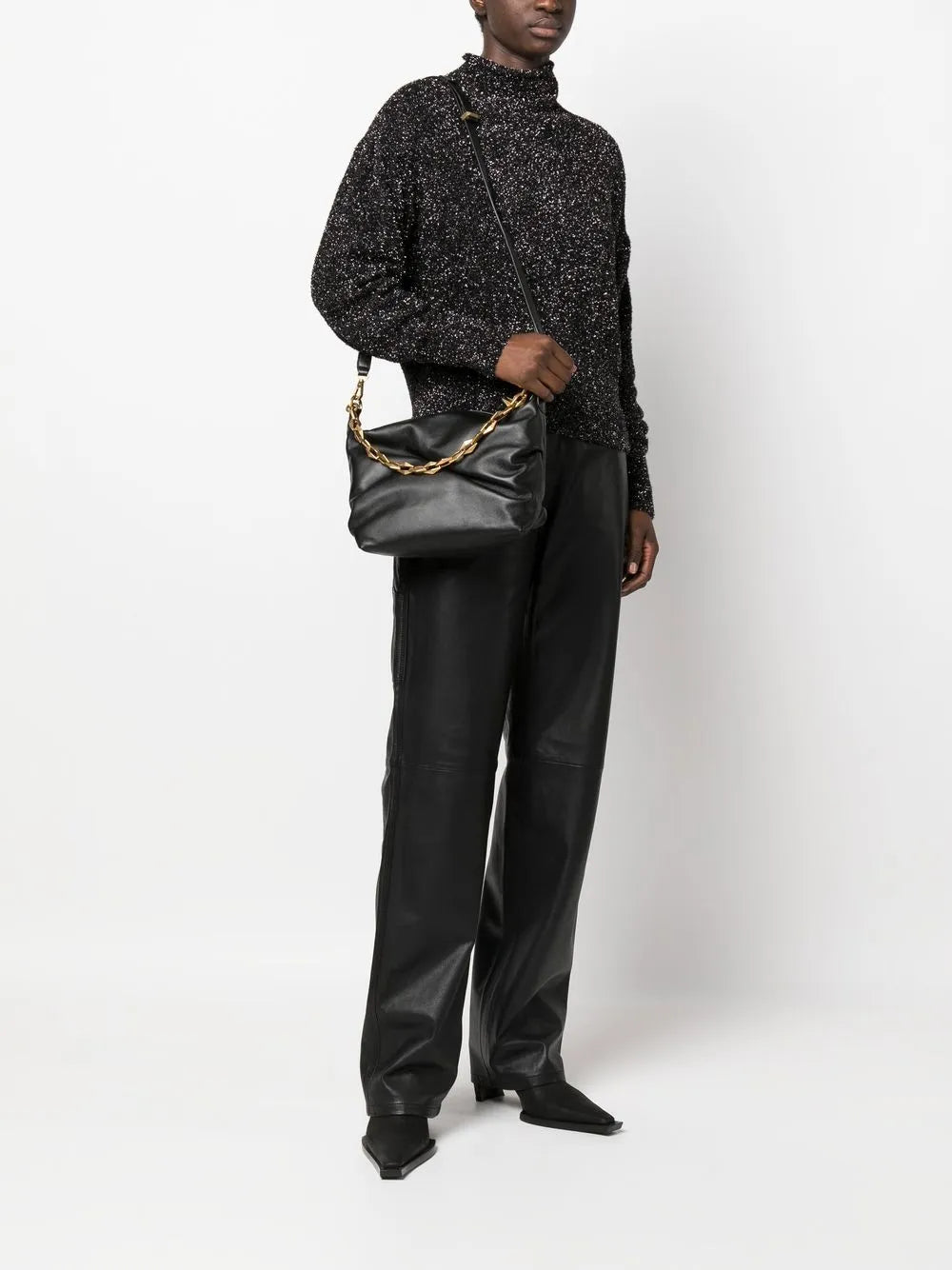Jimmy Choo Diamond Zip Up Leather Shoulder Bag — Same as shown — Size One Size — Side View