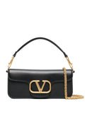 Valentino Garavani Logo Plaque Leather Shoulder Bag — Same as shown — Size One Size — Front View
