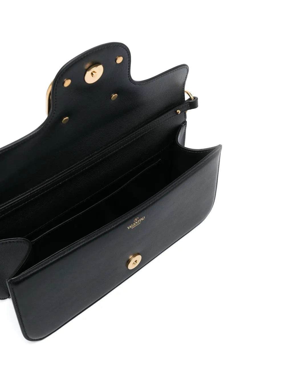 Valentino Garavani Logo Plaque Leather Shoulder Bag — Same as shown — Size One Size — Detail View