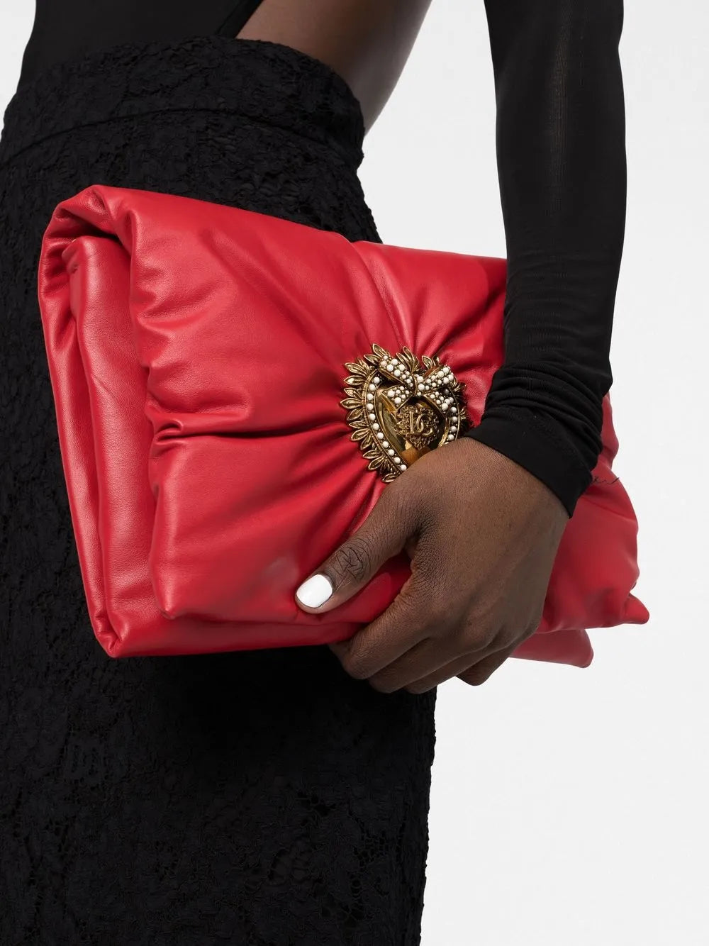 Dolce Gabbana Medium Devotion Soft Clutch — Same as shown — Size One Size — Back View