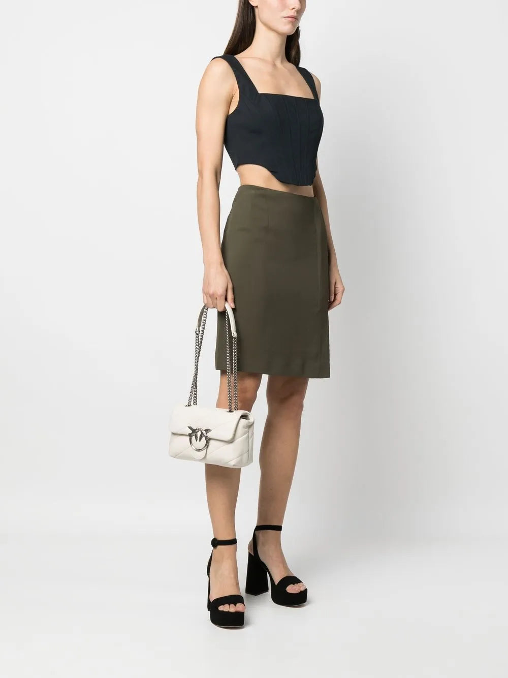 Pinko Quilted Sheepskin Shoulder Bag — Same as shown — Size One Size — Side View