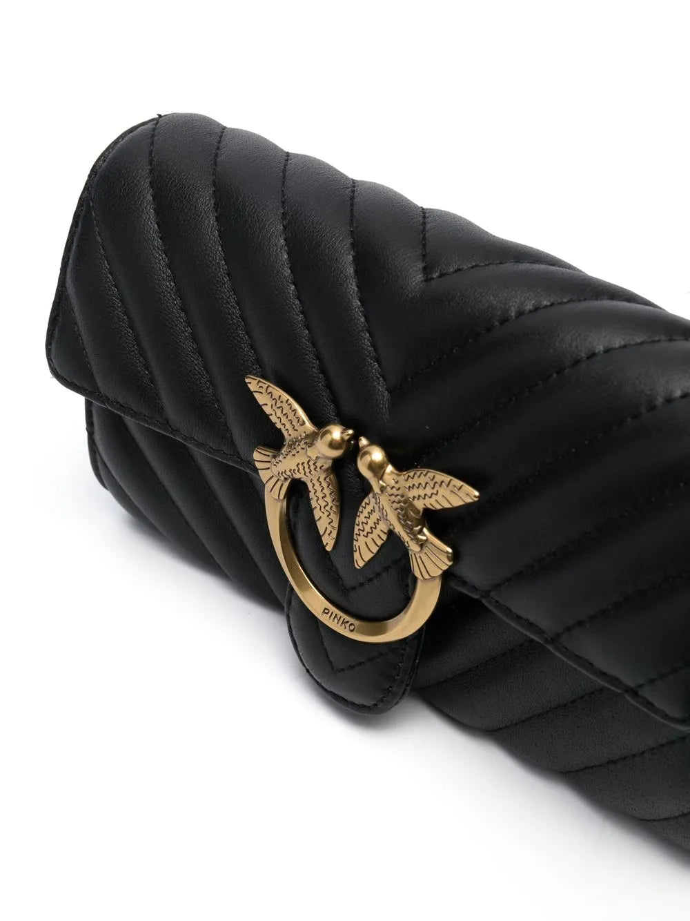 Pinko Logo Plaque Matelasse Shoulder Bag — Same as shown — Size One Size — Top View