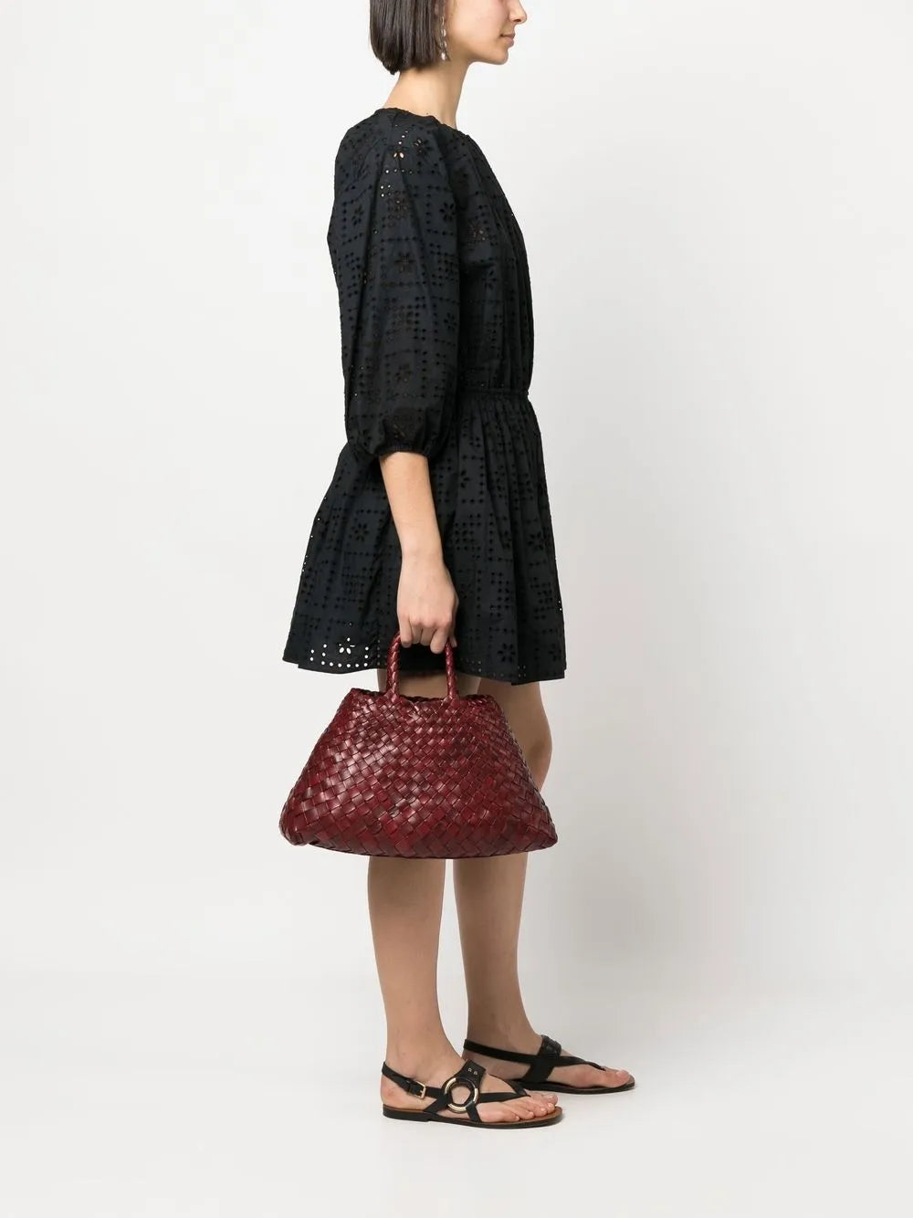 Dragon Diffusion Woven Leather Shoulder Bag — Same as shown — Size One Size — Side View