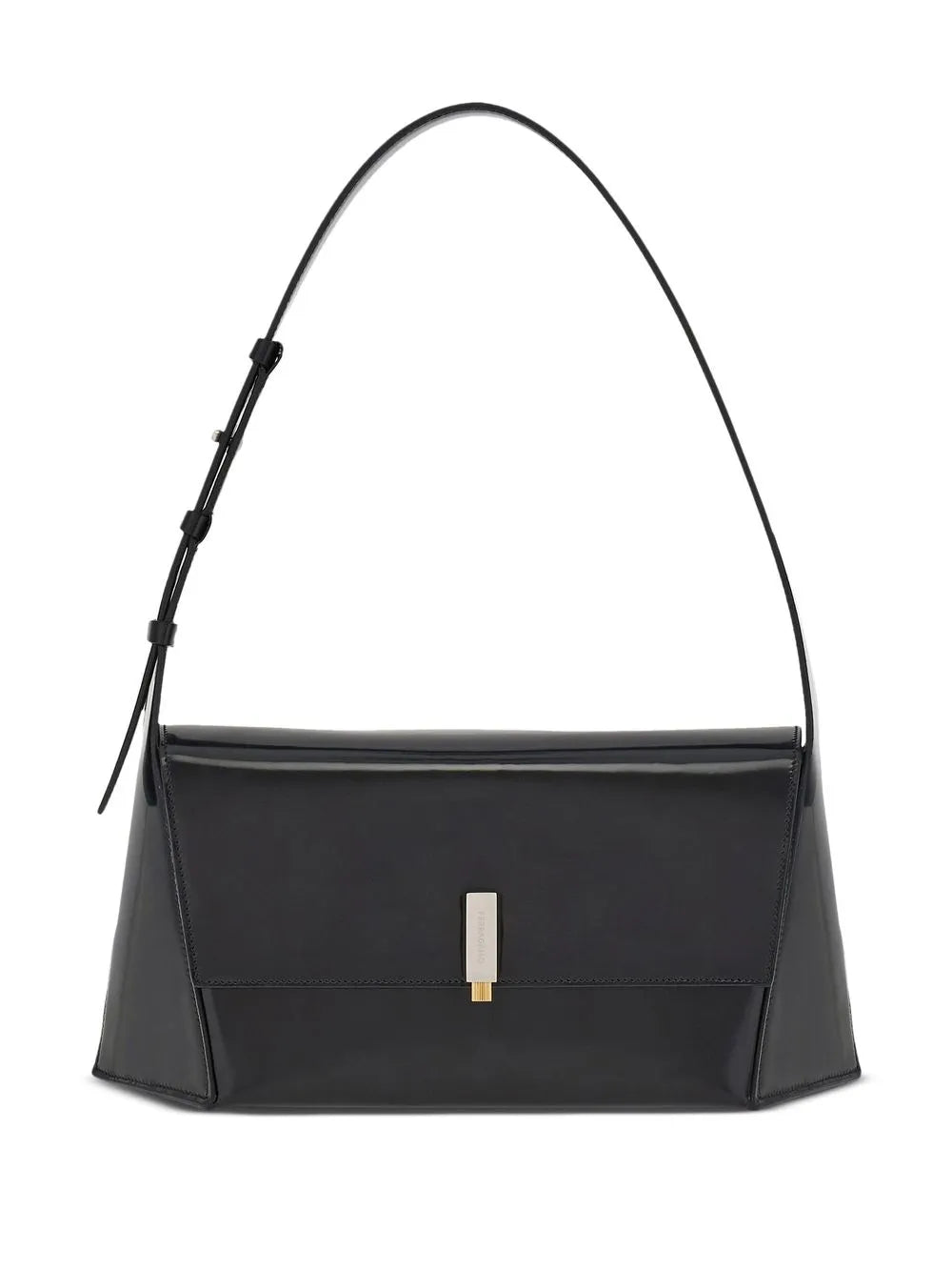 Ferragamo Geometric Leather Shoulder Bag — Same as shown — Size One Size — Front View
