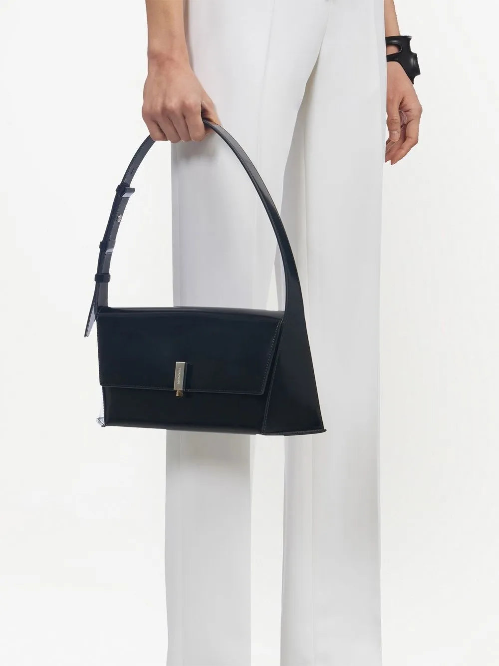 Ferragamo Geometric Leather Shoulder Bag — Same as shown — Size One Size — Lifestyle View