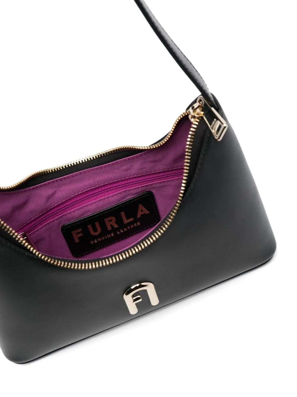 Furla Logo Plaque Leather Shoulder Bag — Same as shown — Size One Size — Detail View