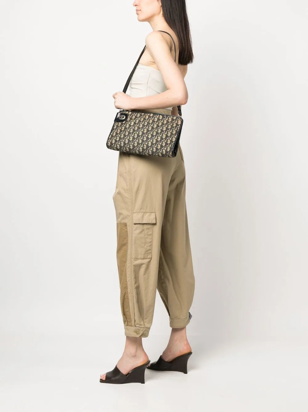 Christian Dior Pre Owned 1970S Trotter Zipped Shoulder Bag — Same as shown — Size One Size — Side View
