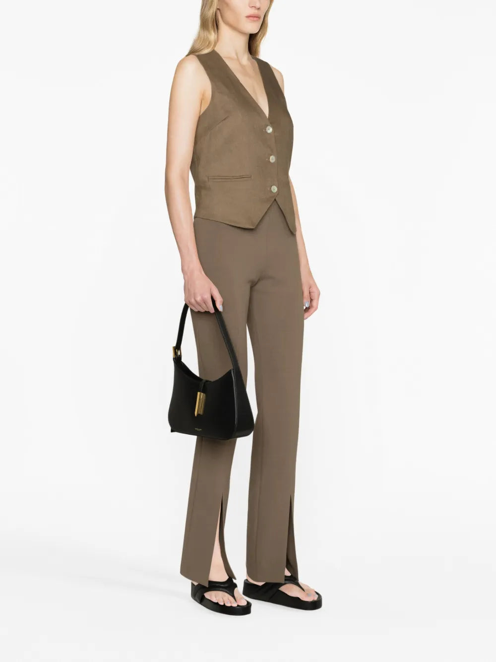 Demellier Tokyo Leather Shoulder Bag — Same as shown — Size One Size — Side View