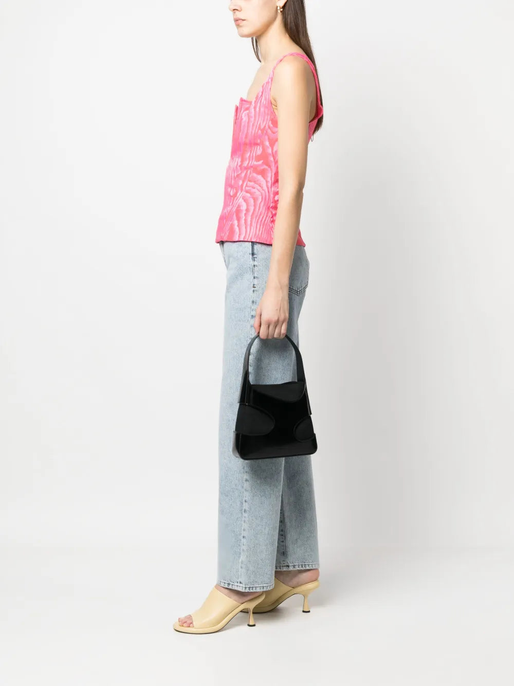 Ferragamo Cut Out Leather Shoulder Bag — Same as shown — Size One Size — Side View
