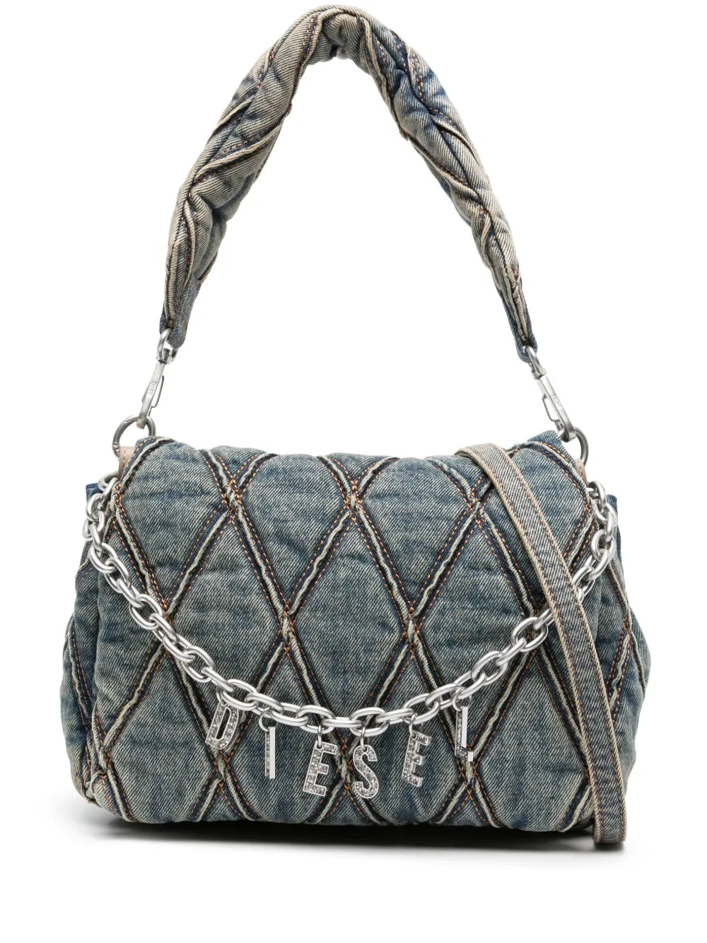 Diesel Charm D Denim Shoulder Bag — Same as shown — Size One Size — Front View