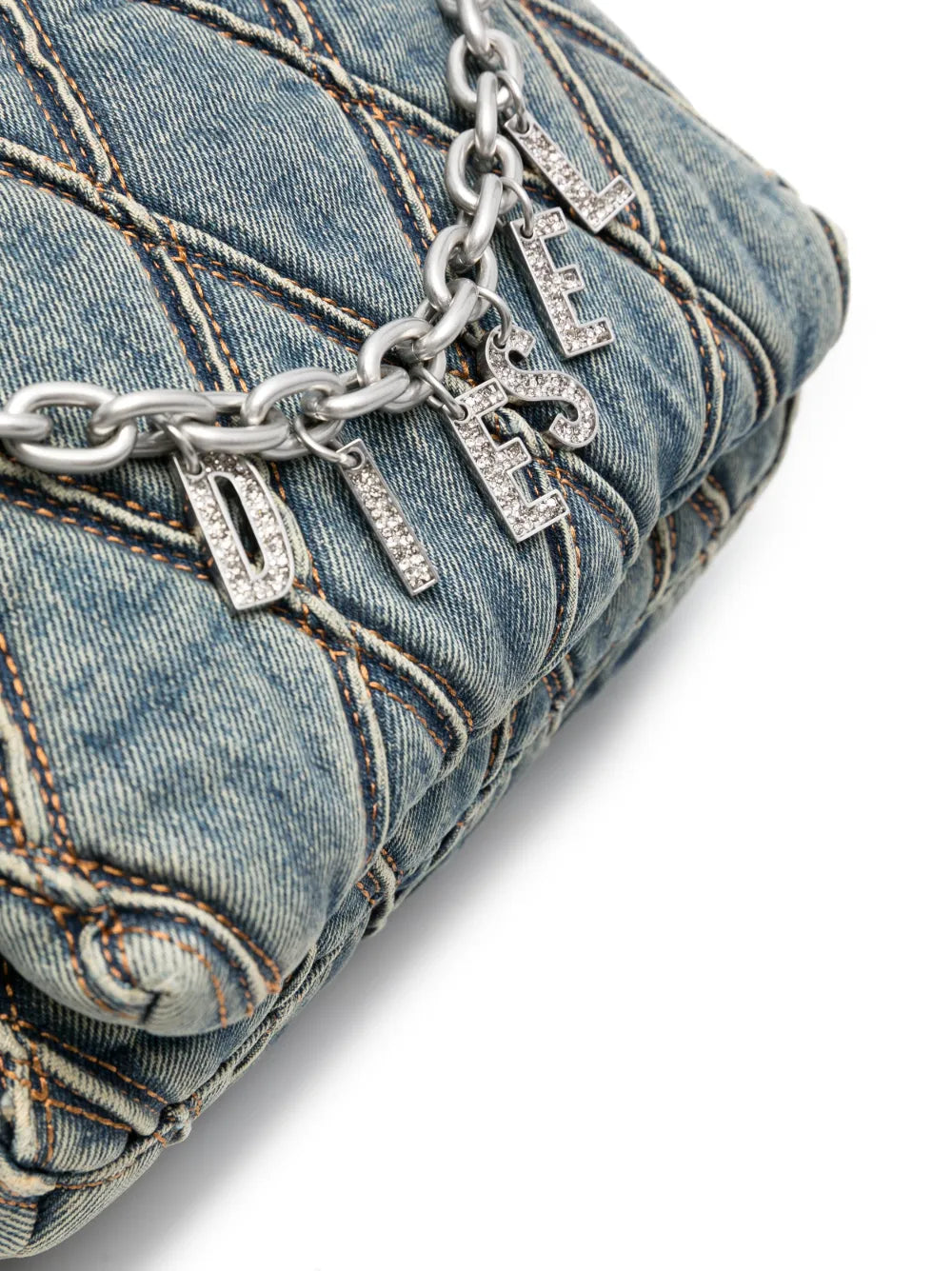 Diesel Charm D Denim Shoulder Bag — Same as shown — Size One Size — Top View