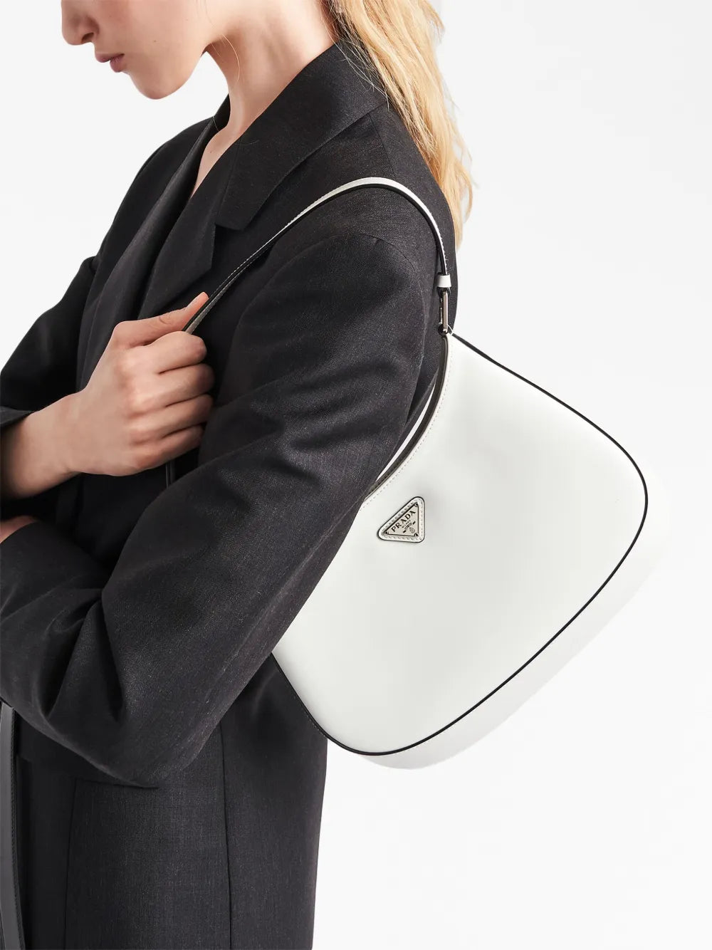 Prada Cleo Leather Shoulder Bag — Same as shown — Size One Size — Back View