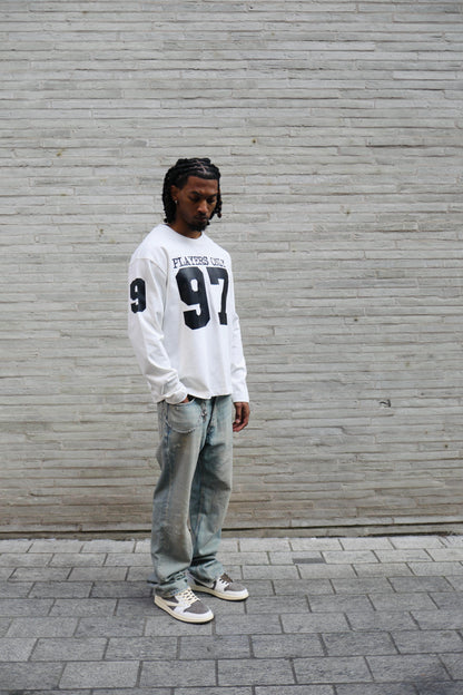 PLAYERS ONLY ECRU JERSEY LONG SLEEVE — Small — Back View