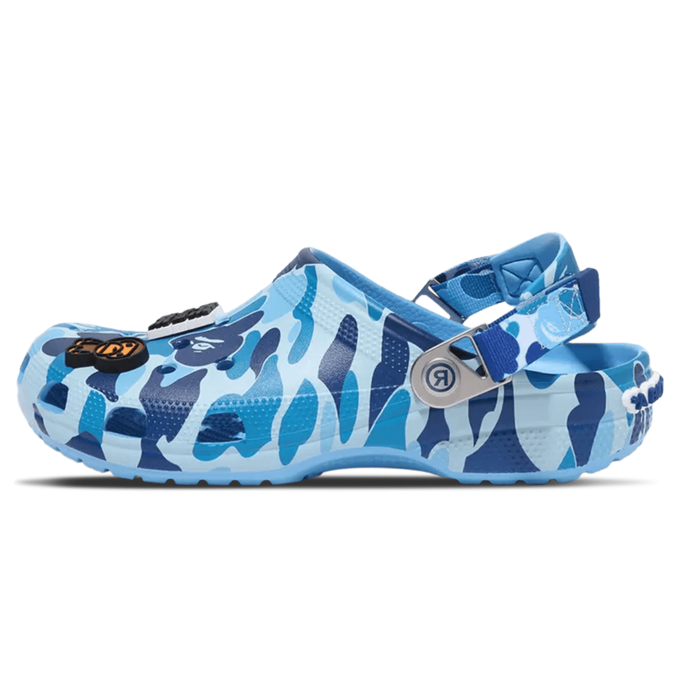 Bape x Classic Clog 'ABC Camo - Blue' — UK 1 — Front View