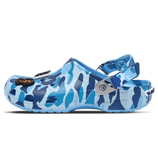 Bape x Classic Clog 'ABC Camo - Blue' — UK 1 — Front View