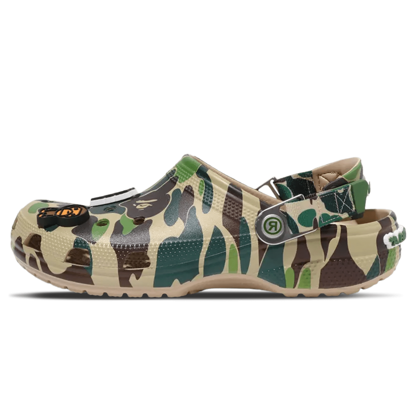 Bape x Classic Clog 'ABC Camo - Green' — UK 1 — Front View