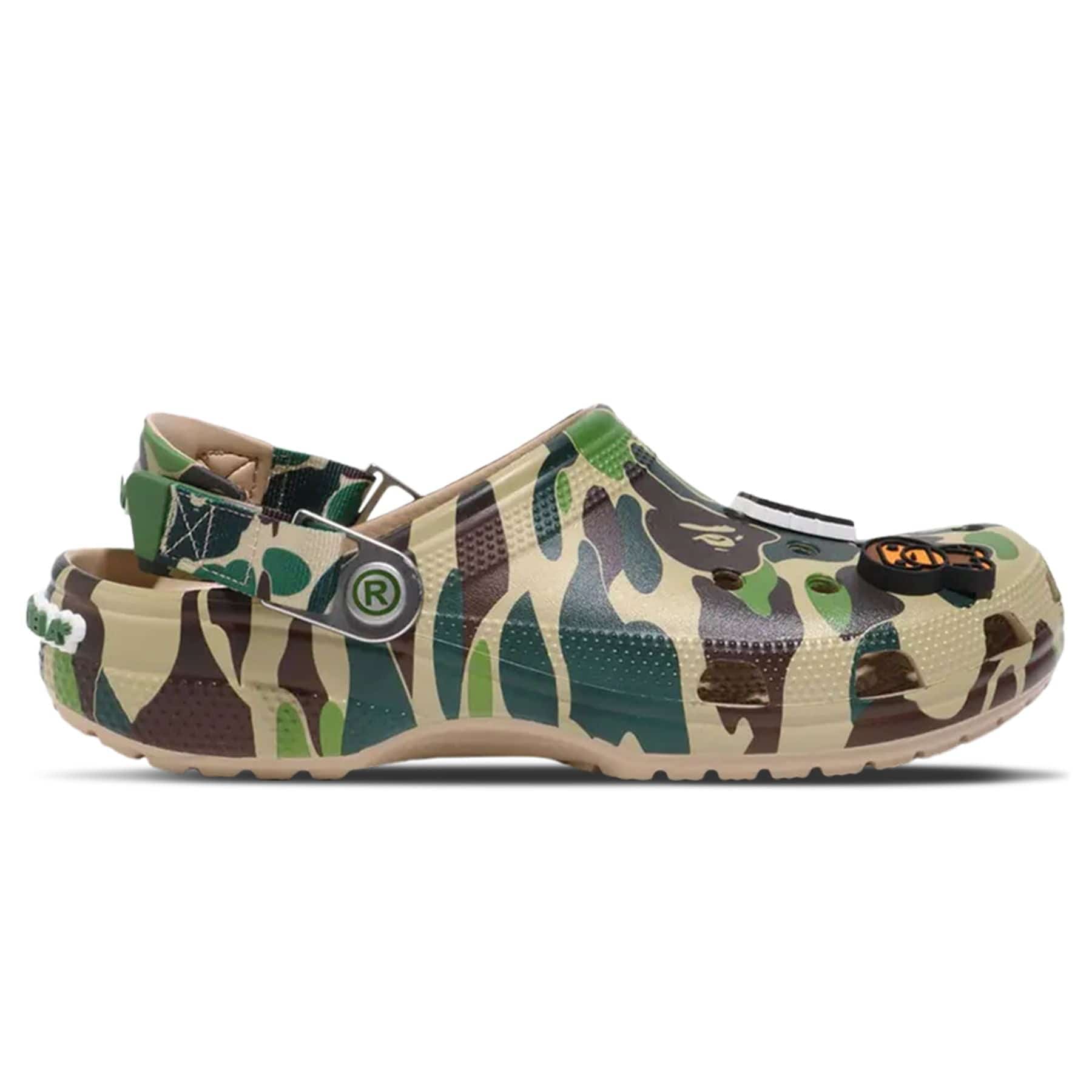 Bape x Classic Clog 'ABC Camo - Green' — UK 1 — Side View